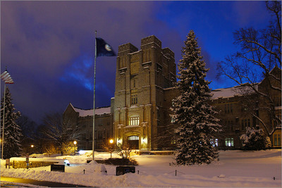 Snow on Campus. Virginia Tech.