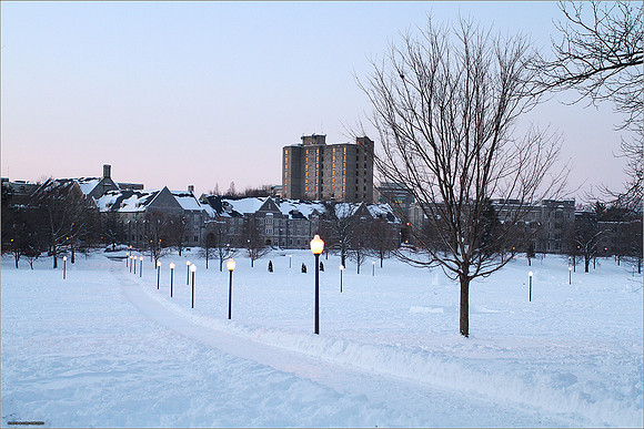 Snow on Campus. Virginia Tech.