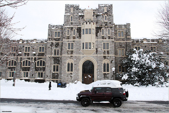 Snow on Campus. Virginia Tech.