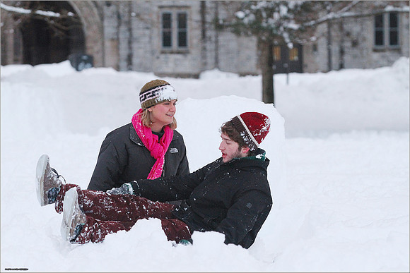 Snow on Campus. Virginia Tech.