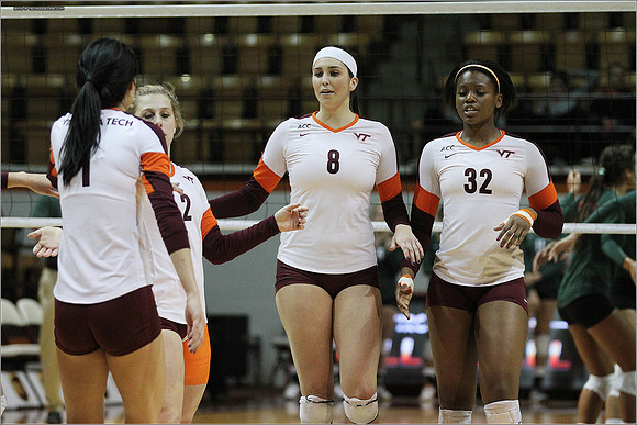 2013.11.08. Miami FL at VT. Volleyball.