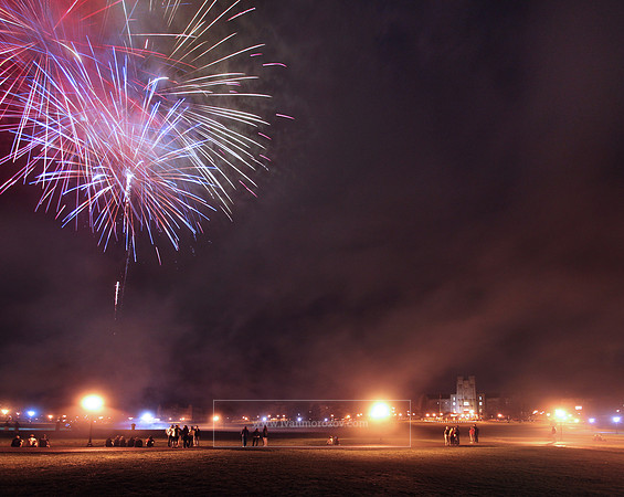 Ring Dance fireworks on the Drillfield. Virginia Tech.