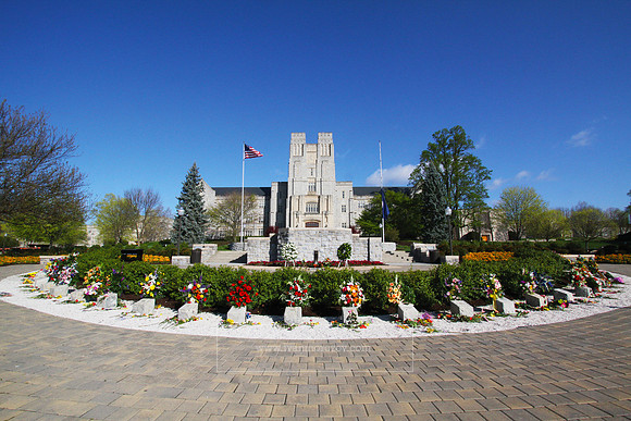 Burruss Hall and April 16 Memorial, Virginia Tech
