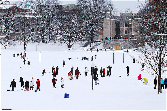 Snow on Campus. Virginia Tech.