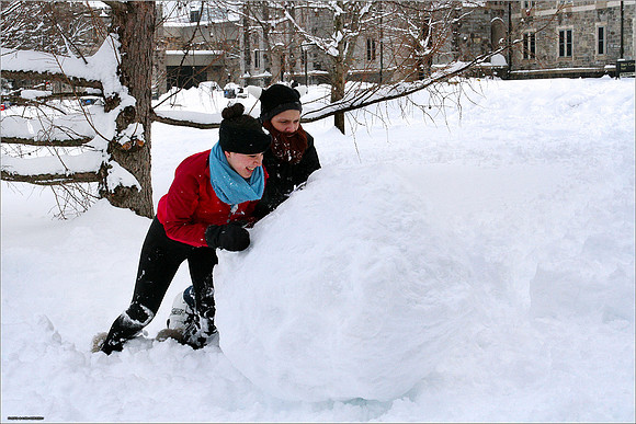 Snow on Campus. Virginia Tech.