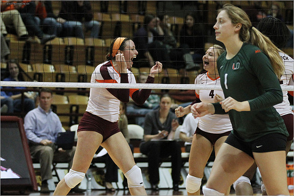 2013.11.08. Miami FL at VT. Volleyball.