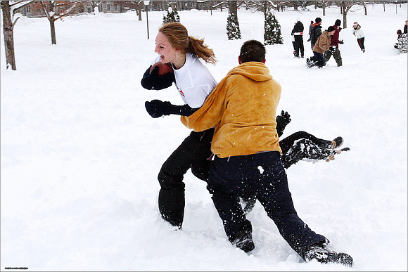 Snow on Campus. Virginia Tech.