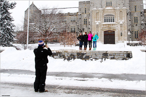 Snow on Campus. Virginia Tech.