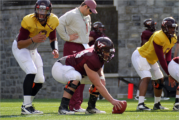 FB. 2013. Spring, football scrimmage at Virginia Tech.
