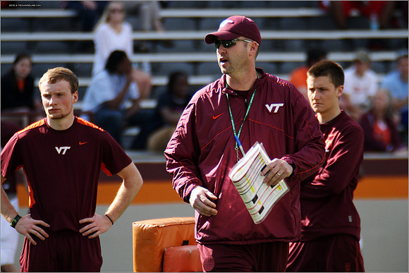 FB. 2013. Spring, football scrimmage at Virginia Tech.