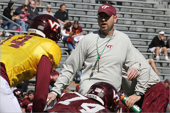 FB. 2013. Spring, football scrimmage at Virginia Tech.