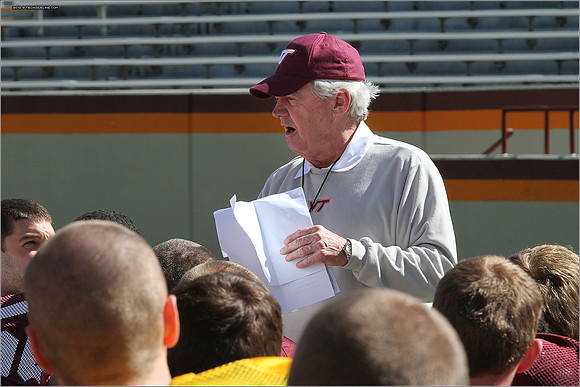 FB. 2013. Spring, football scrimmage at Virginia Tech.