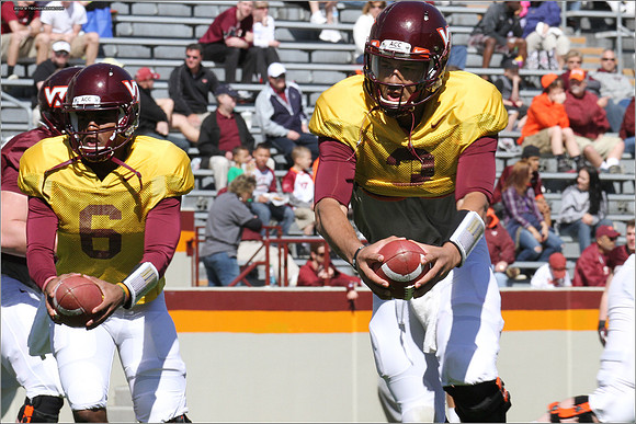 FB. 2013. Spring, football scrimmage at Virginia Tech.