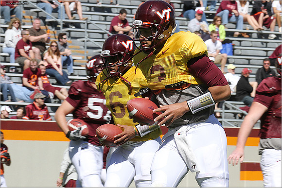 FB. 2013. Spring, football scrimmage at Virginia Tech.