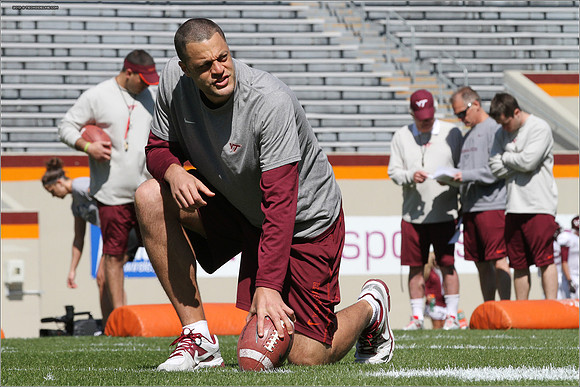 FB. 2013. Spring, football scrimmage at Virginia Tech.