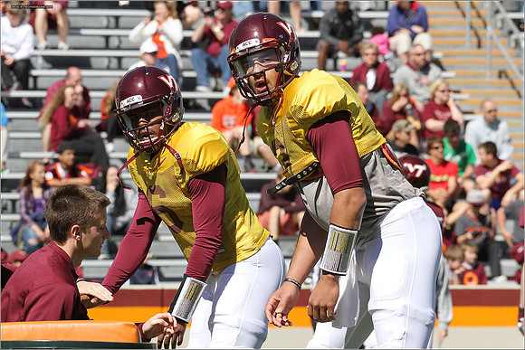 FB. 2013. Spring, football scrimmage at Virginia Tech.