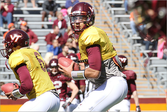 FB. 2013. Spring, football scrimmage at Virginia Tech.