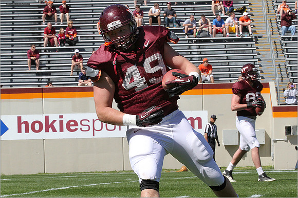 FB. 2013. Spring, football scrimmage at Virginia Tech.