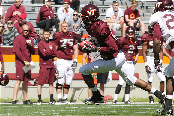 FB. 2013. Spring, football scrimmage at Virginia Tech.