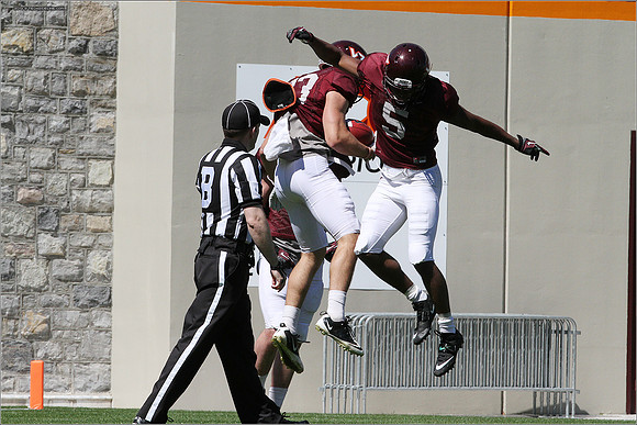 FB. 2013. Spring, football scrimmage at Virginia Tech.