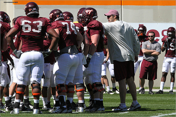FB. 2013. Spring, football scrimmage at Virginia Tech.