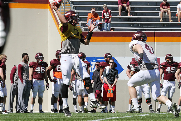 FB. 2013. Spring, football scrimmage at Virginia Tech.