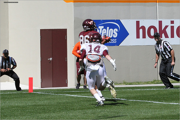 FB. 2013. Spring, football scrimmage at Virginia Tech.