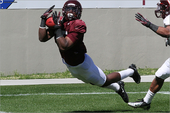FB. 2013. Spring, football scrimmage at Virginia Tech.