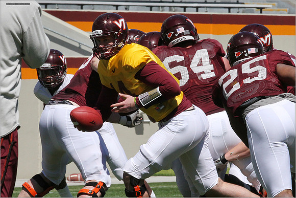 FB. 2013. Spring, football scrimmage at Virginia Tech.