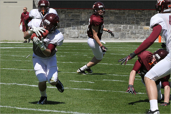 FB. 2013. Spring, football scrimmage at Virginia Tech.