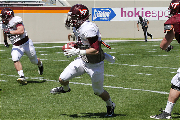 FB. 2013. Spring, football scrimmage at Virginia Tech.