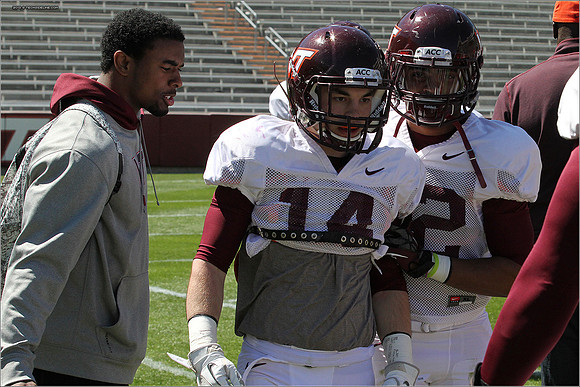 FB. 2013. Spring, football scrimmage at Virginia Tech.