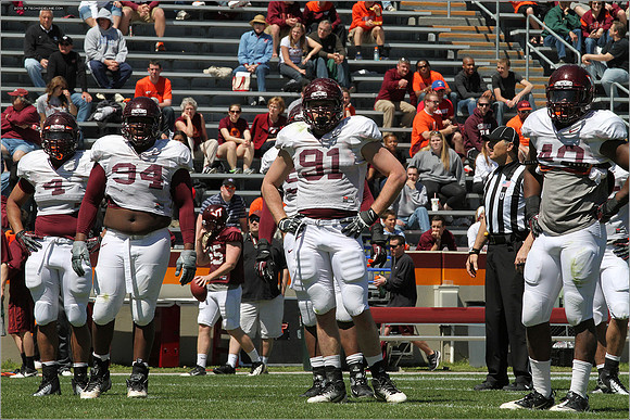 FB. 2013. Spring, football scrimmage at Virginia Tech.