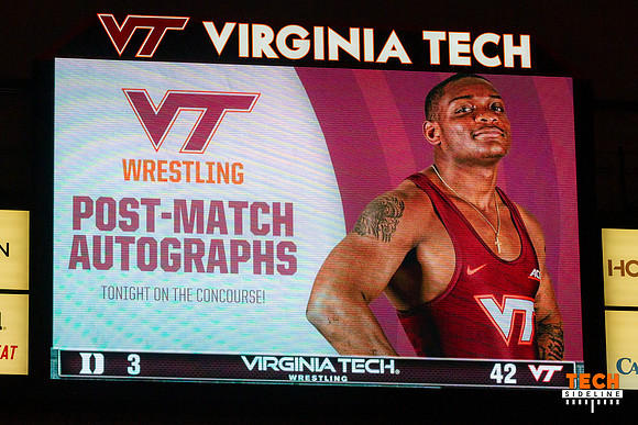 2022.02.04. WRE. Duke (Blue Devils) at Va Tech (Hokies). Virgini