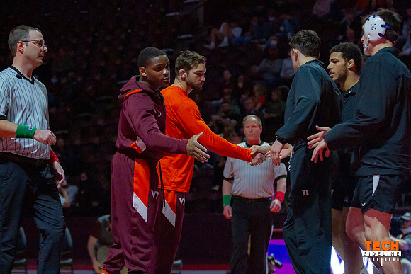 2022.02.04. WRE. Duke (Blue Devils) at Va Tech (Hokies). Virgini