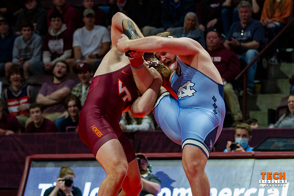 2022.02.11. WRE. UNC (Tar Heels) at Va Tech (Hokies).