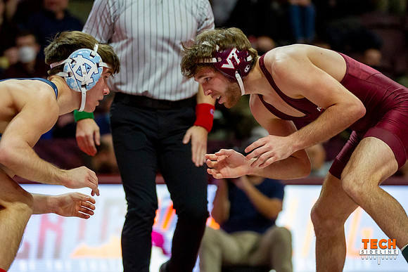 2022.02.11. WRE. UNC (Tar Heels) at Va Tech (Hokies).