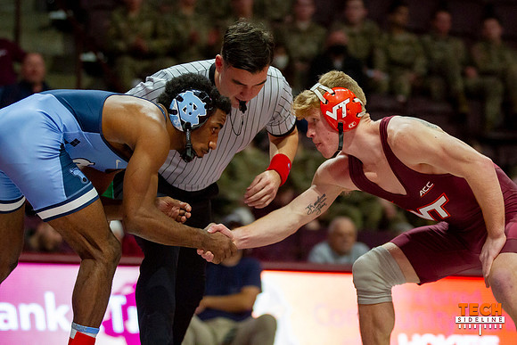 2022.02.11. WRE. UNC (Tar Heels) at Va Tech (Hokies).
