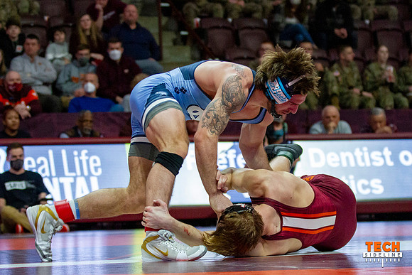 2022.02.11. WRE. UNC (Tar Heels) at Va Tech (Hokies).