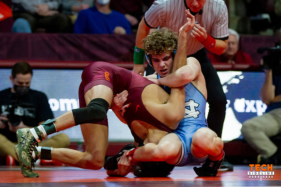 2022.02.11. WRE. UNC (Tar Heels) at Va Tech (Hokies).