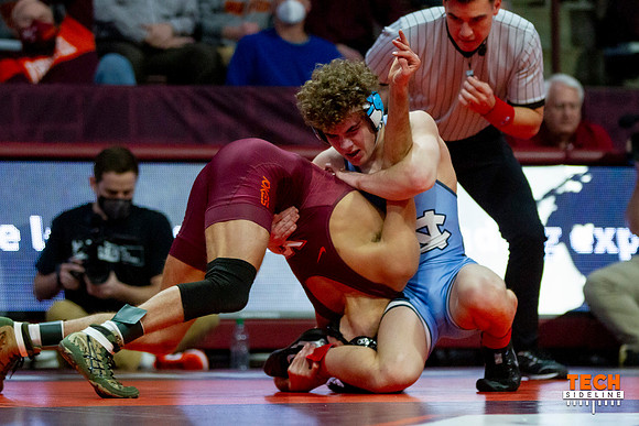 2022.02.11. WRE. UNC (Tar Heels) at Va Tech (Hokies).