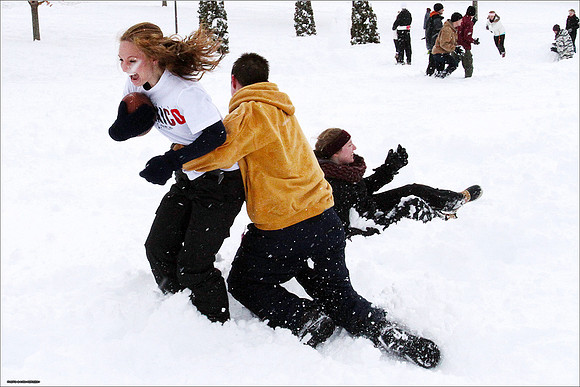 Snow on Campus. Virginia Tech.