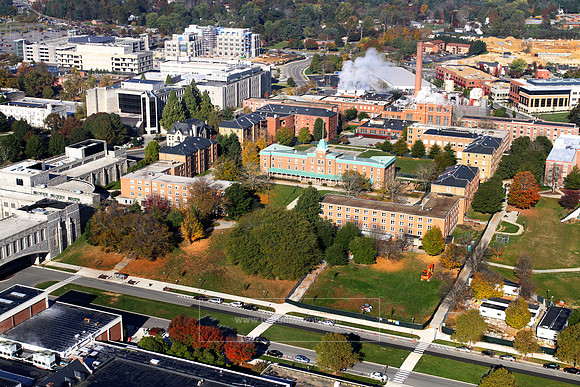 Aerial View of Virginia Tech Main Campus.