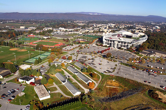 Aerial View of Virginia Tech Main Campus.