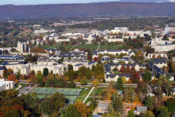 Aerial View of Virginia Tech Main Campus.