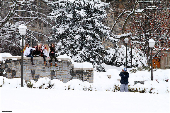 Snow on Campus. Virginia Tech.