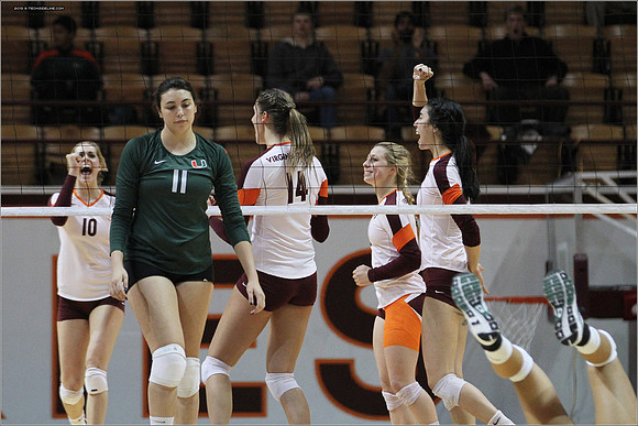 2013.11.08. Miami FL at VT. Volleyball.