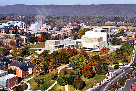 Aerial View of Virginia Tech Main Campus.