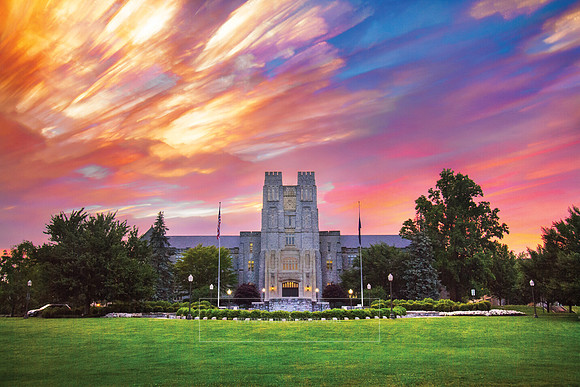 Burruss Hall (Sunset TS). Virginia Tech.