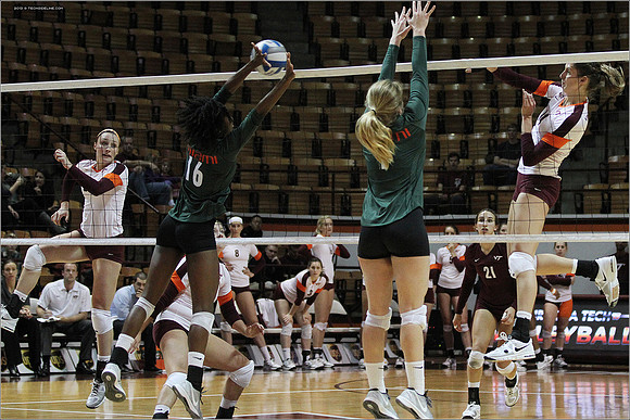 2013.11.08. Miami FL at VT. Volleyball.